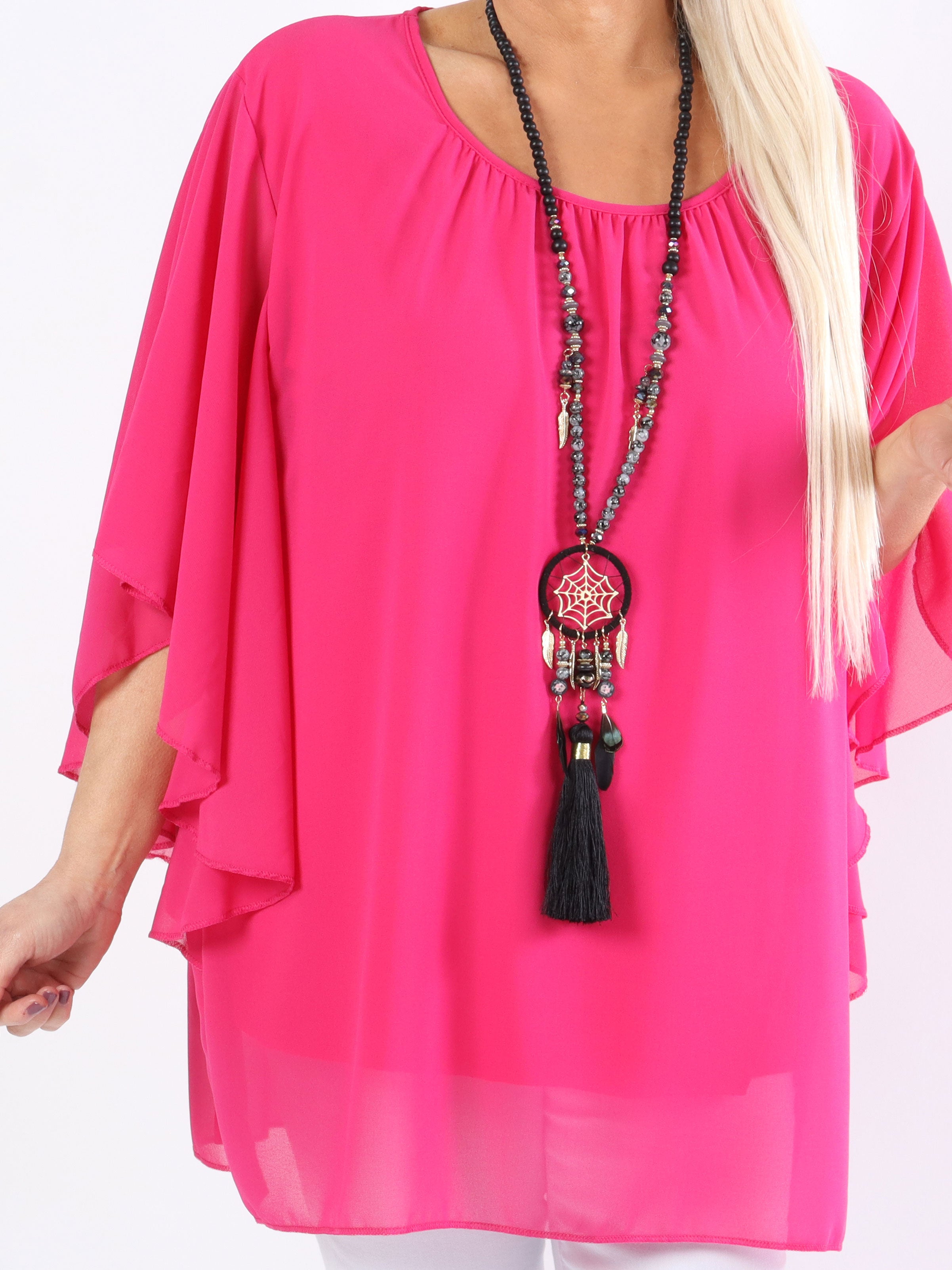 Annis - Sød plus size tunika i løs pasform i chiffon